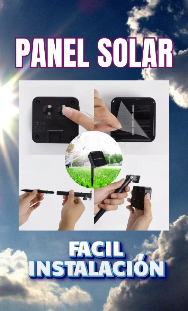 LUCES DE NAVIDAD CON PANEL SOLAR