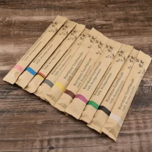 Cepillo diente bambu paq 10 und